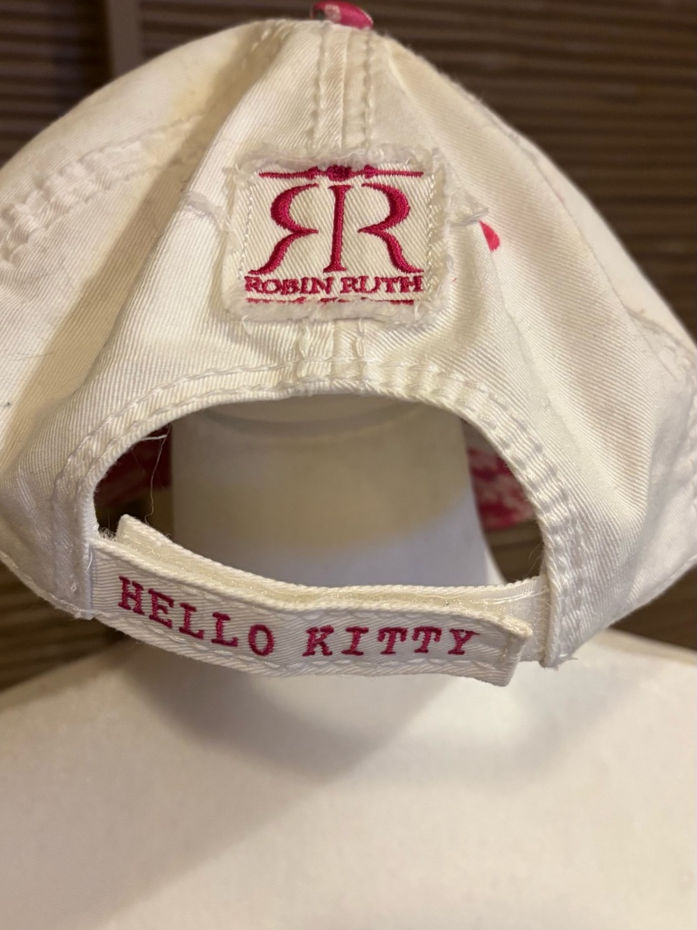 Robin Ruth White & Pink Hello Kitty Embroidered Baseball Cap - Picture 2 of 2